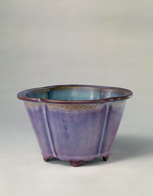 图片[1]-Jun kiln rose-purple glaze Begonia flowerpot-China Archive